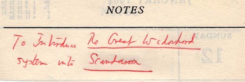scandoon 25 diary note jan 1964
