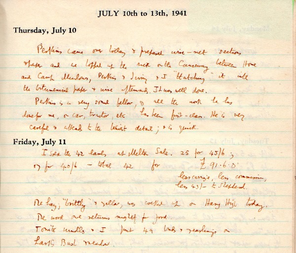 woods diary 11.7.1941