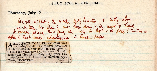 woods diary 17.1.1941